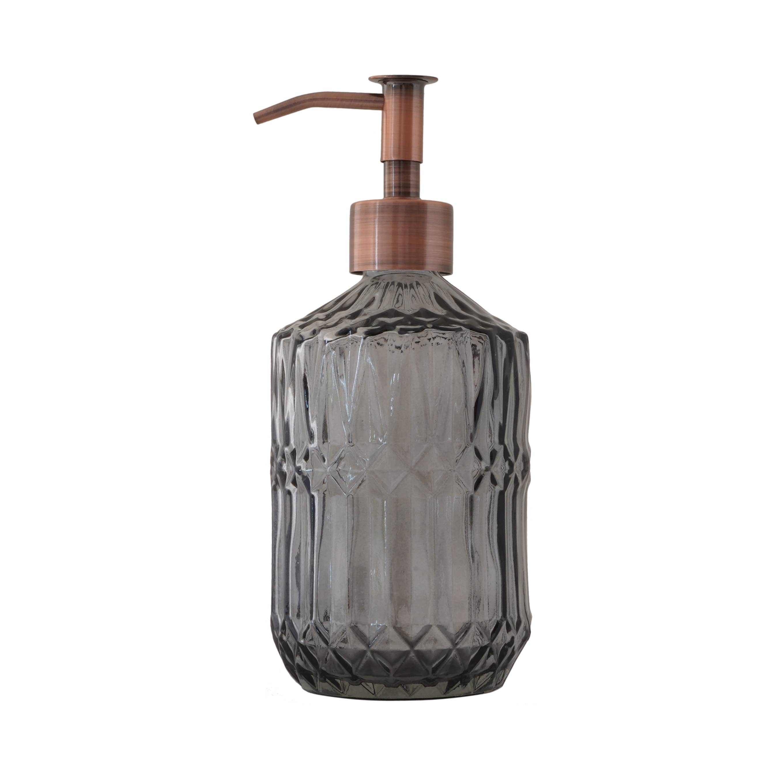 Slim Pump Crystalline Pattern Glass Liquid Soap Dispenser