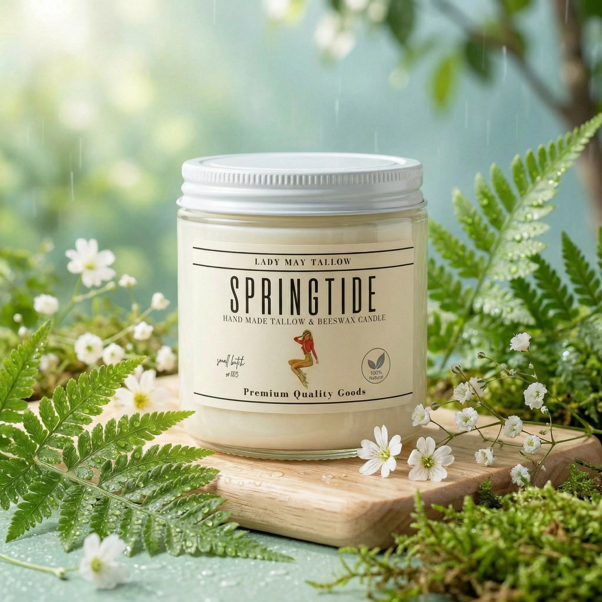 Springtide Tallow & Beeswax Non Toxic Candle 16oz