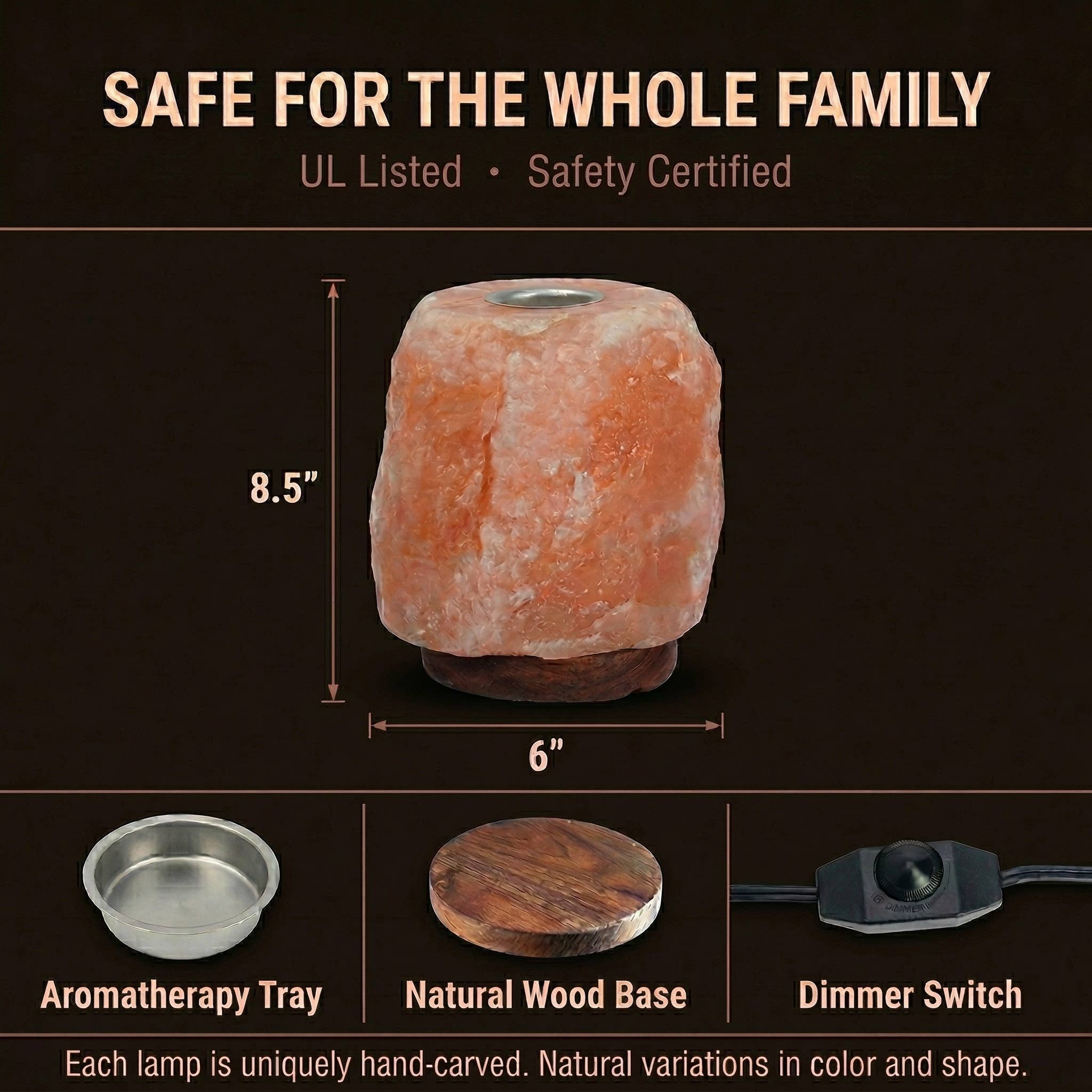 Himalayan Salt Lamp with Aromatherapy Tray
