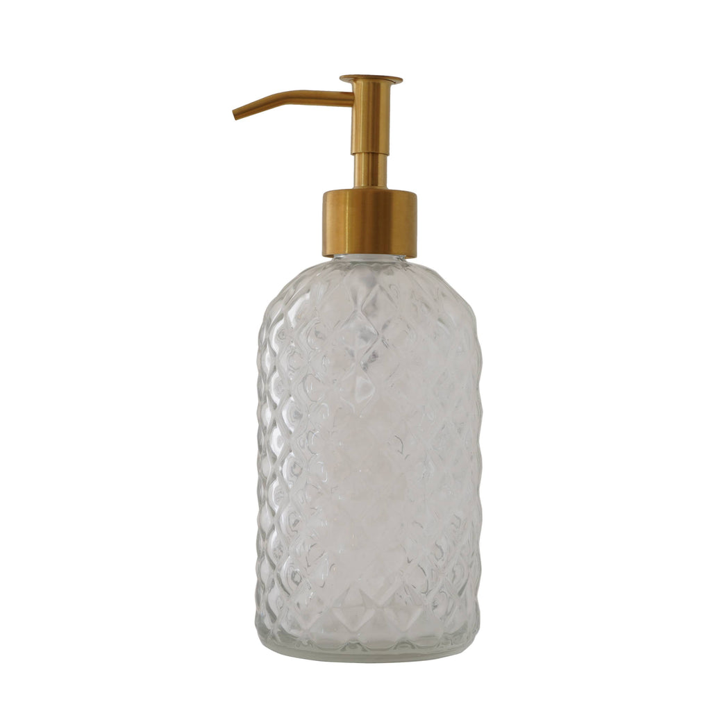 Slim Pump Diamond Lattice Glass Liquid Soap Dispenser