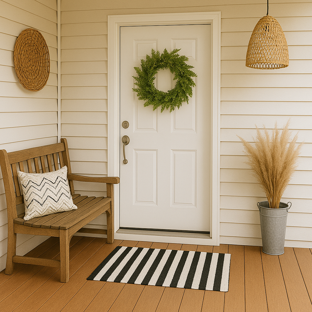 Outdoor Layering Rug, Stripe, size 24x36