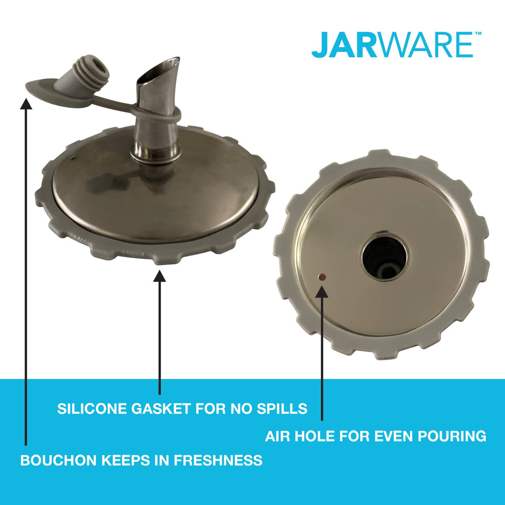 Jarware Oil Cruet Lid for Wide Mouth Mason Jar