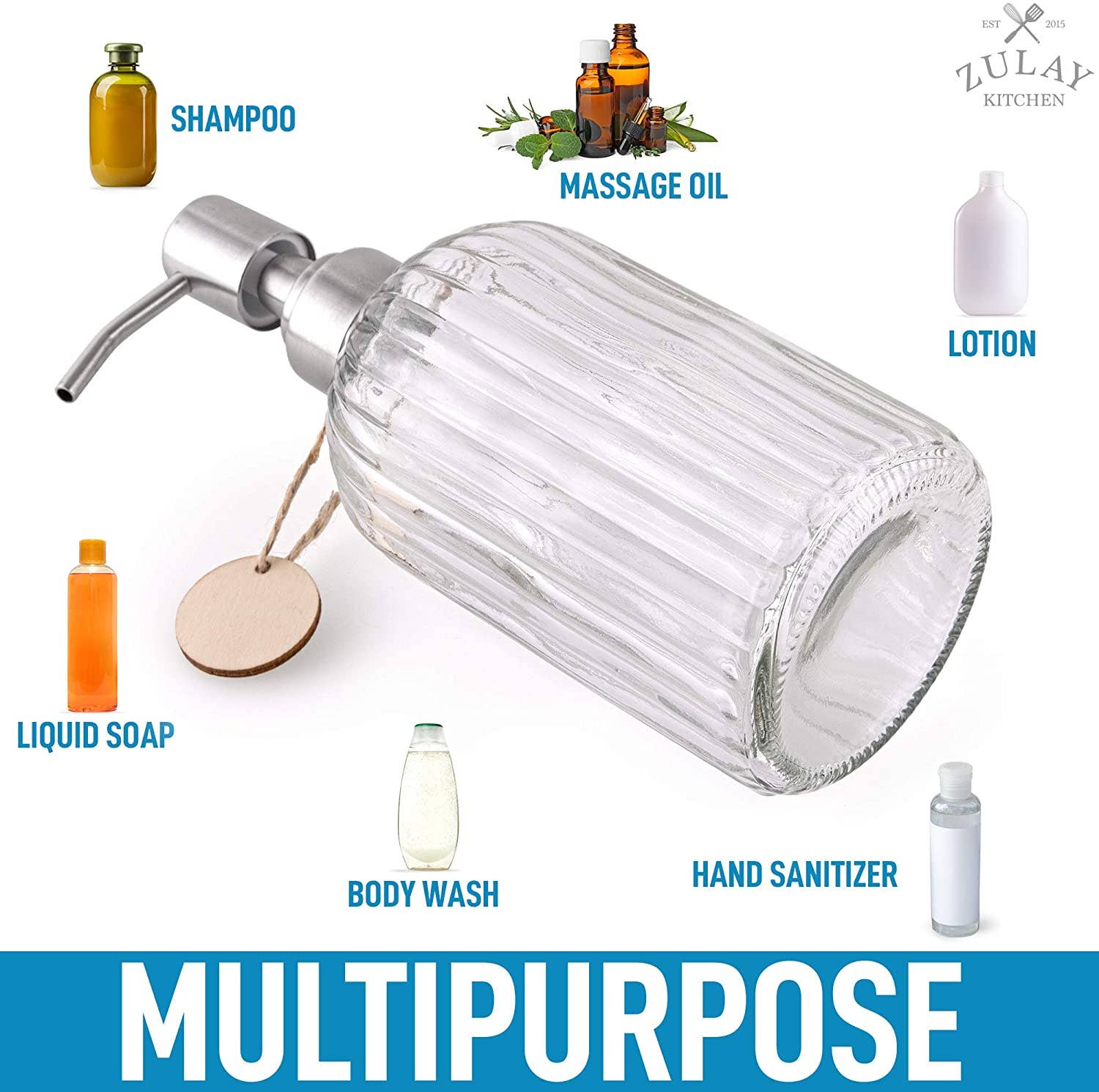 Glass Hand Soap Dispenser -16oz