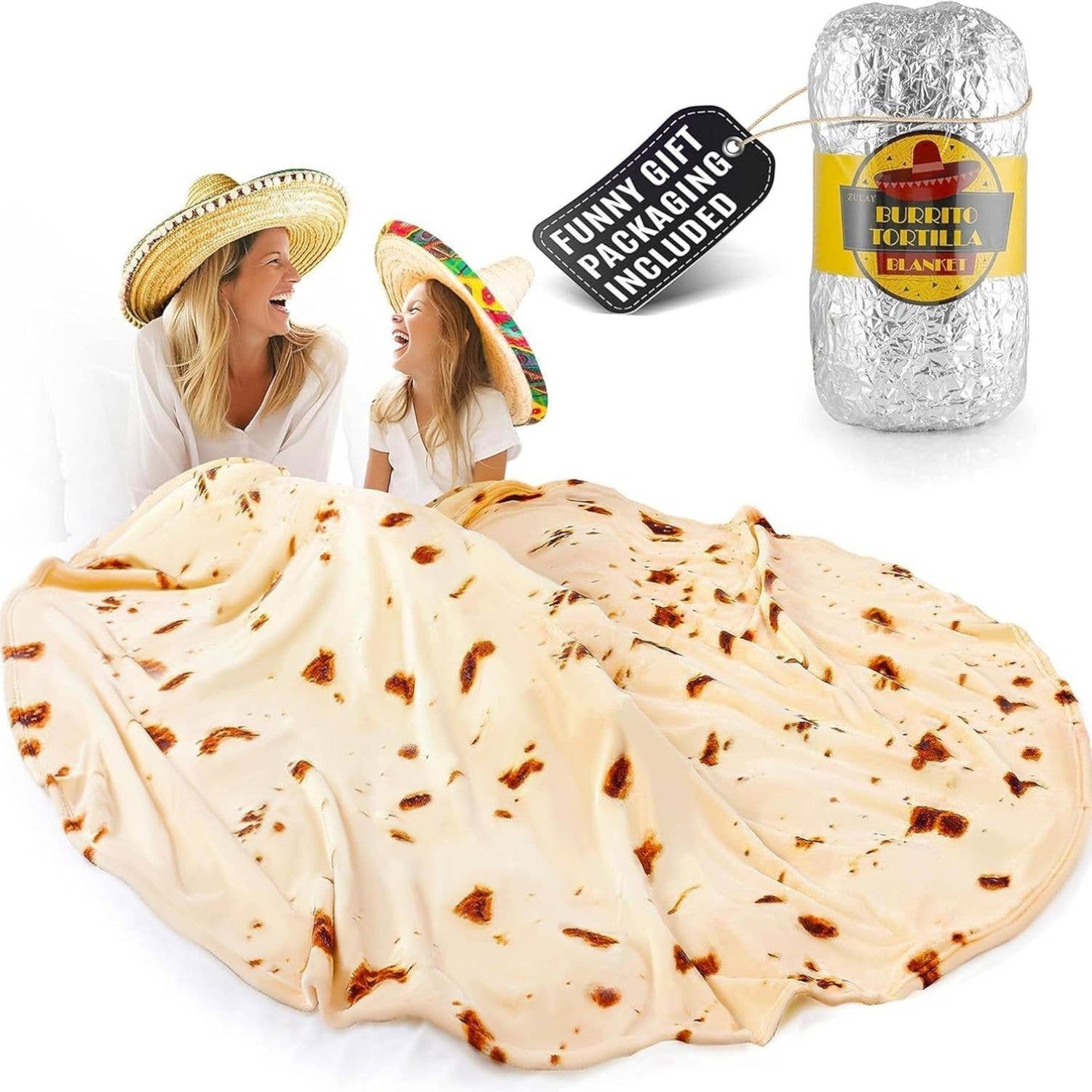 Tortilla Blanket With Tinfoil/Drawstring Bag Packaging