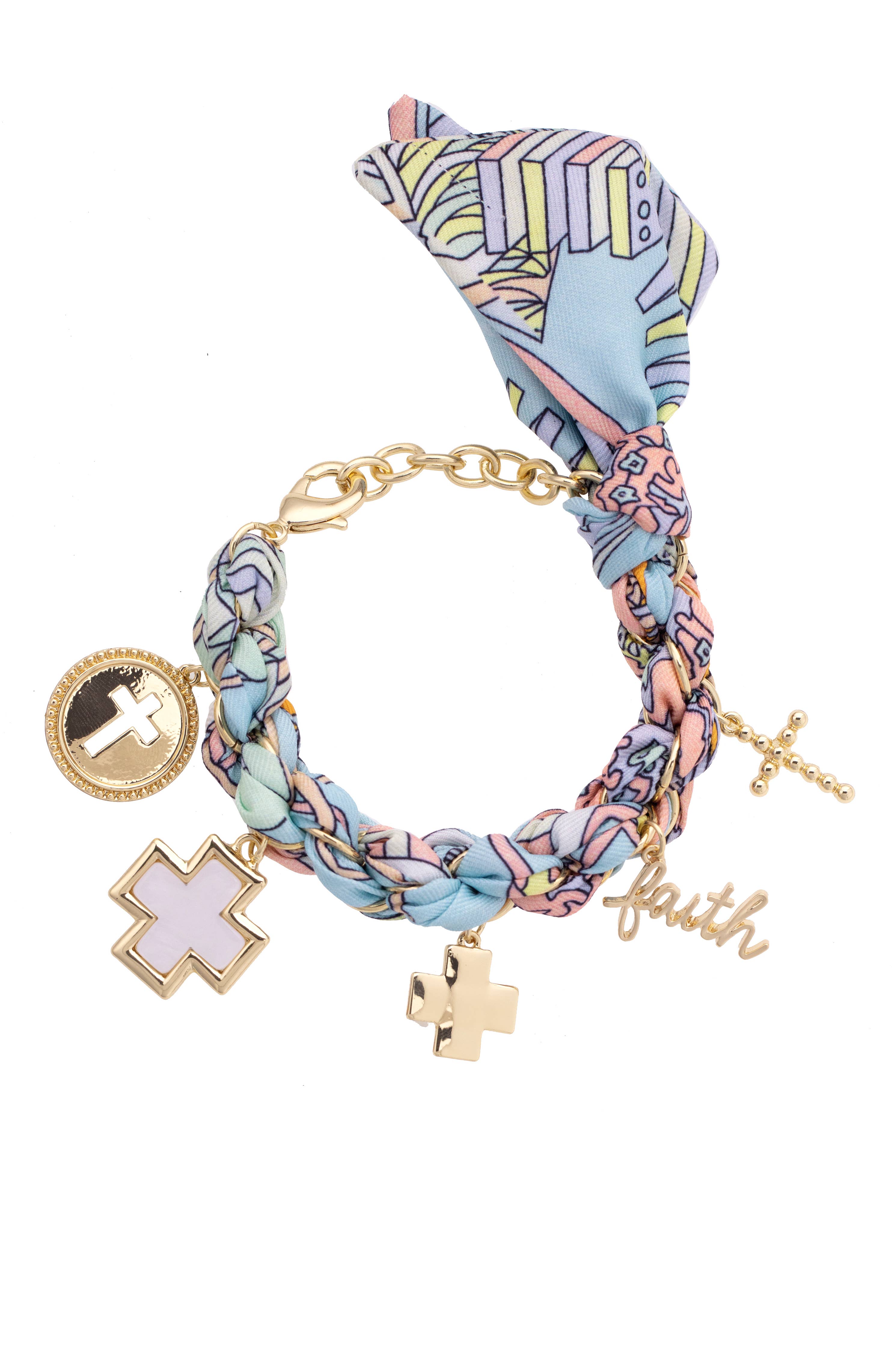 Louisa Scarf Charm Bracelet in Pastel Multi