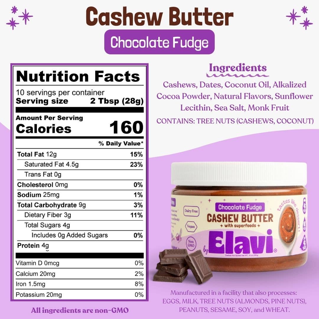 Chocolate Fudge Cashew Butter w/ Antioxidants: Vegan