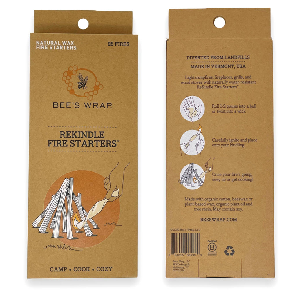 Bees Wrap Zero Waste ReKindle Fire Starters™ - Recycled Wrap
