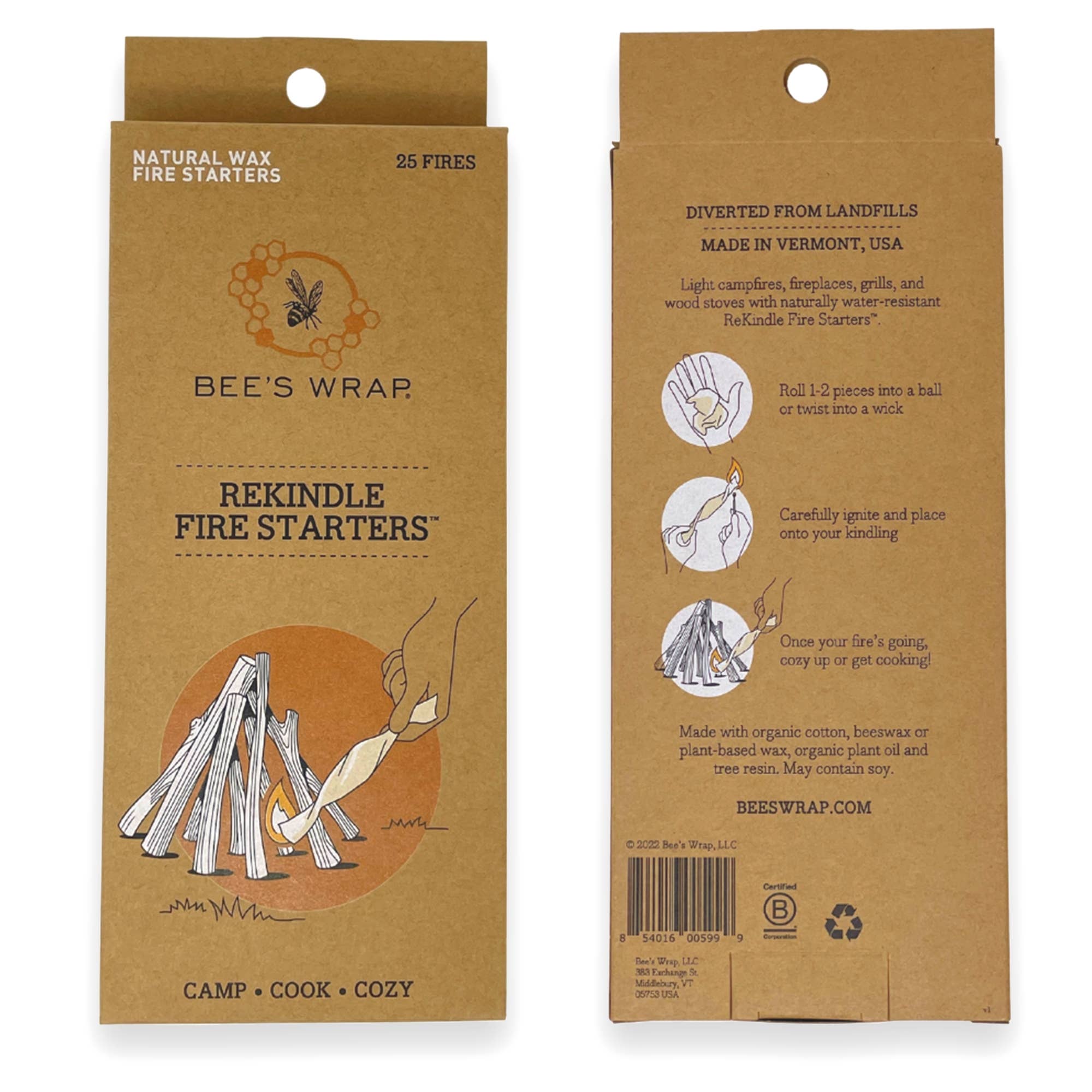 Bees Wrap Zero Waste ReKindle Fire Starters™ - Recycled Wrap