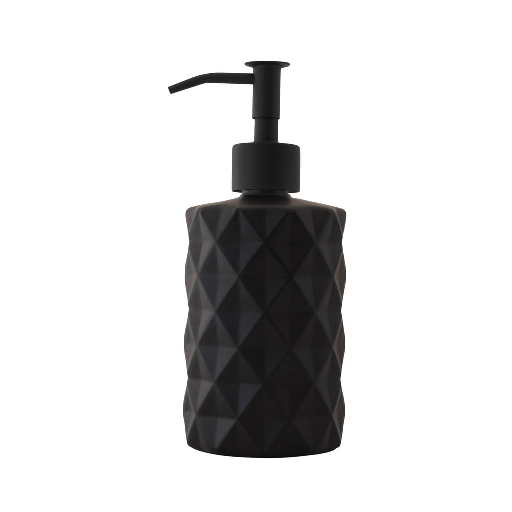 Slim Pump Diamond Pattern Glass Liquid Soap Dispenser