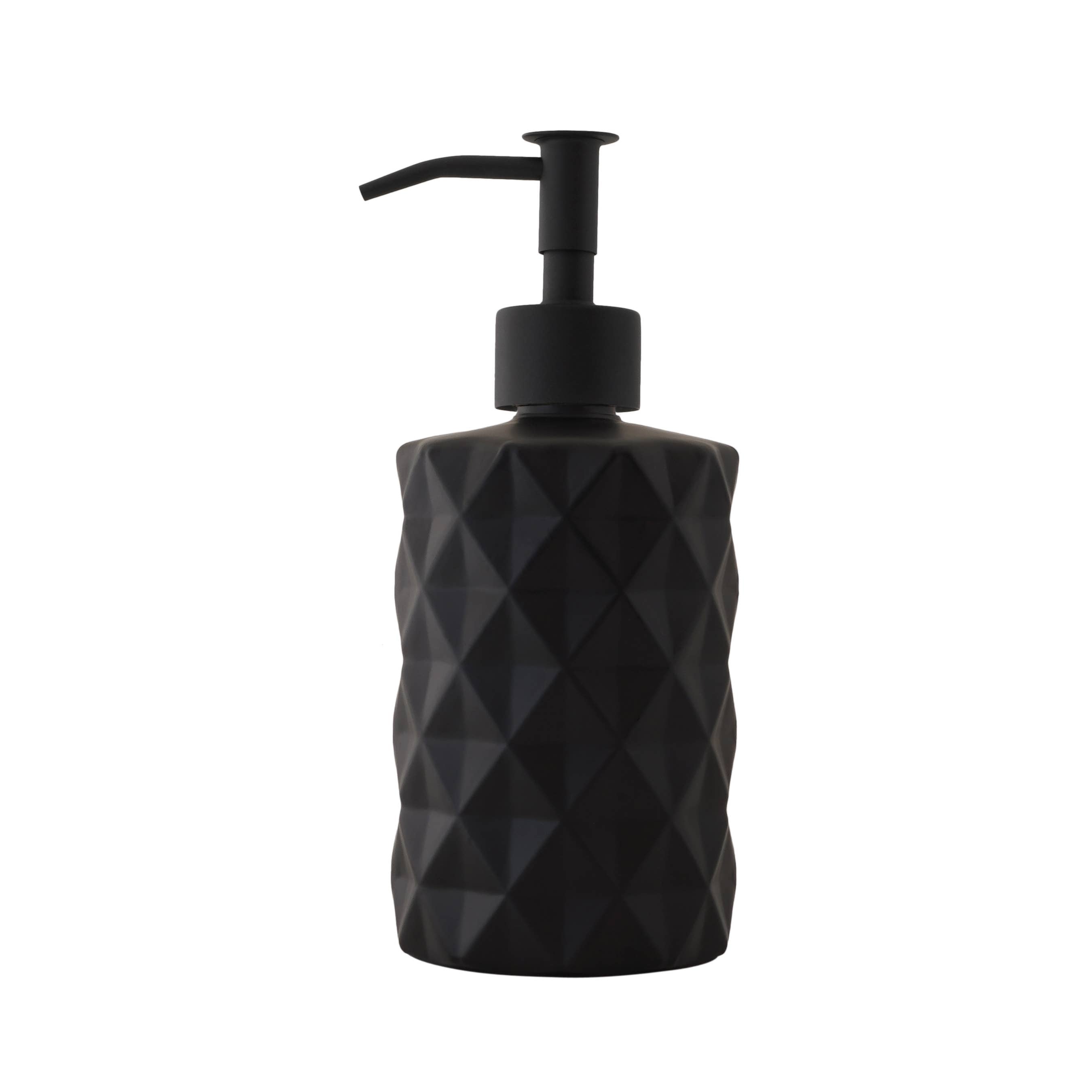 Slim Pump Diamond Pattern Glass Liquid Soap Dispenser
