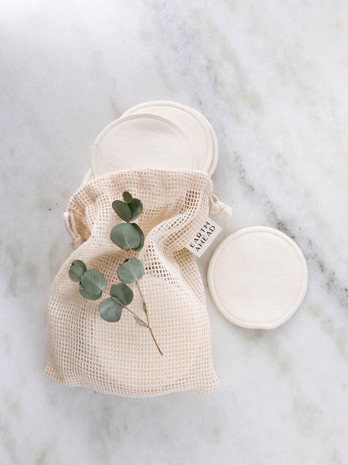 Earth Ahead 20 Extra Soft Reusable Hemp Makeup Pads in Cotton Wash Bag