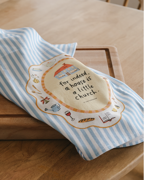 A House is a Little Church Linen Tea Towel