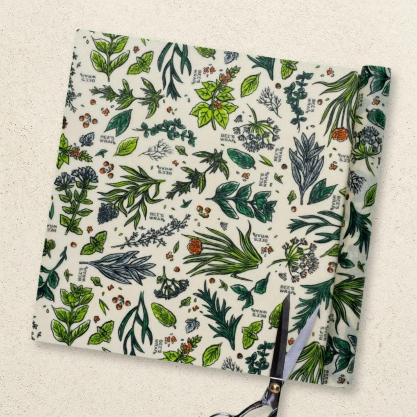 Bees Wrap Reusable Beeswax Food Wrap Roll - Herb Garden