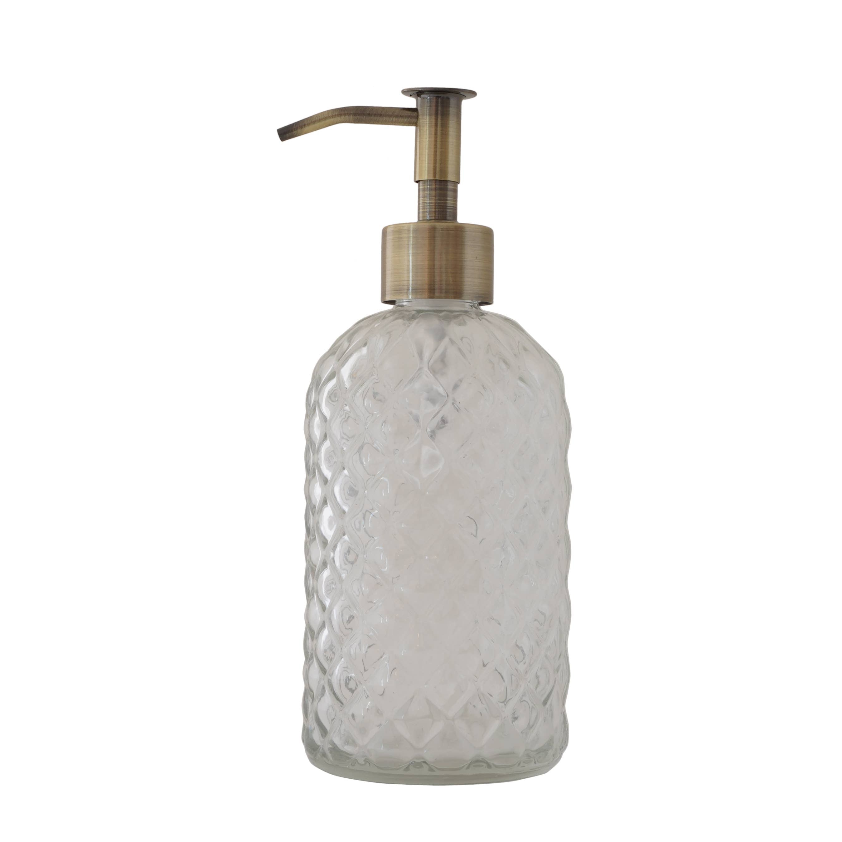 Slim Pump Diamond Lattice Glass Liquid Soap Dispenser