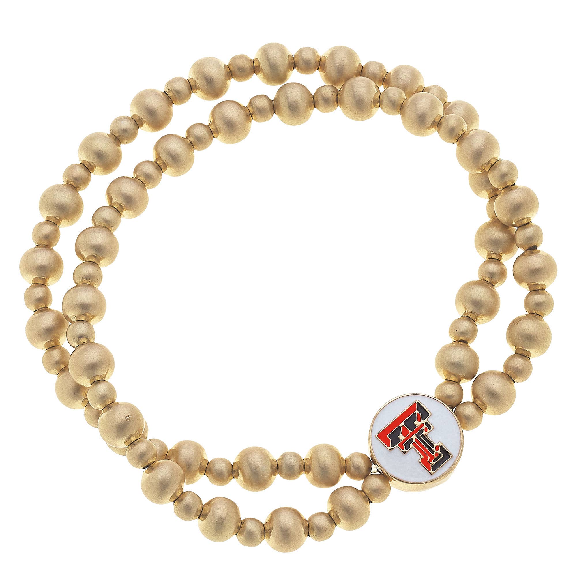 Texas Tech Red Raiders 2-Row Ball Bead Stretch Bracelet