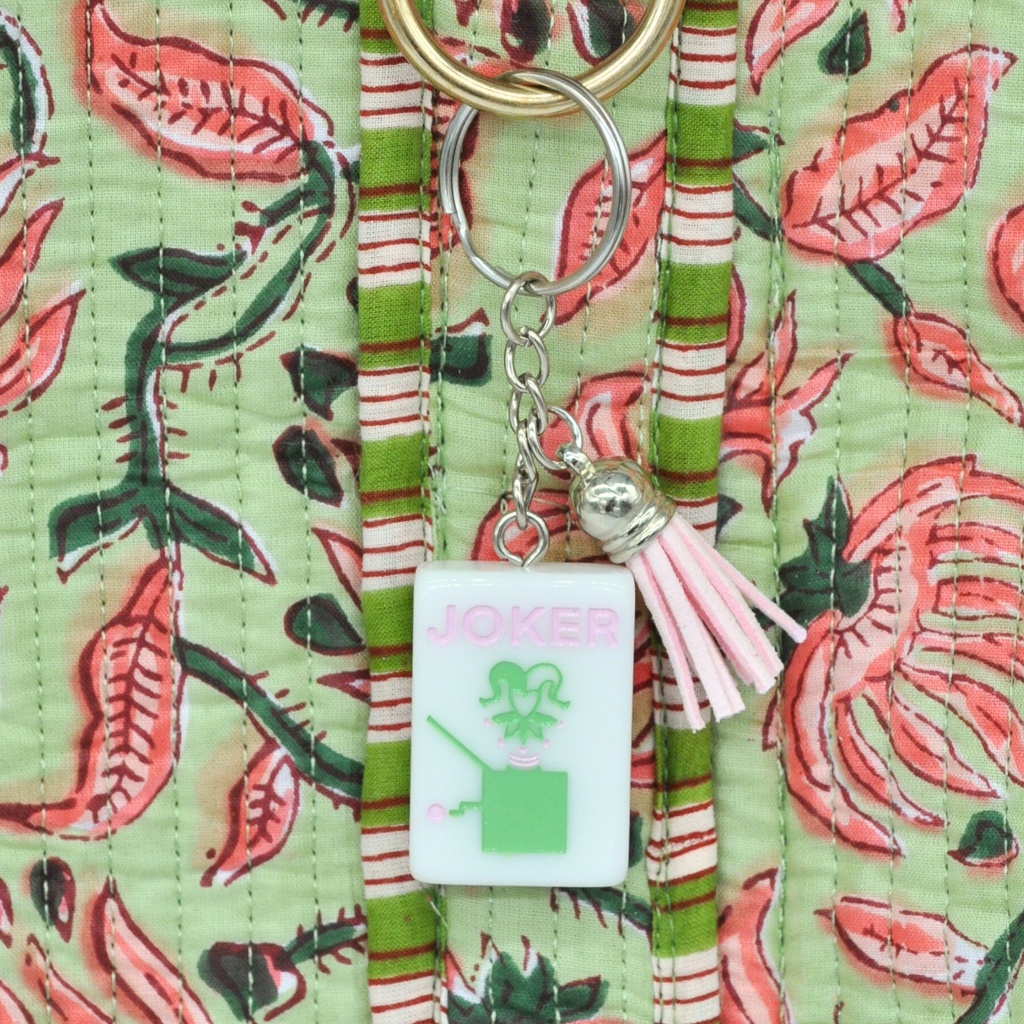 Joker Mahjong Tile Keychain
