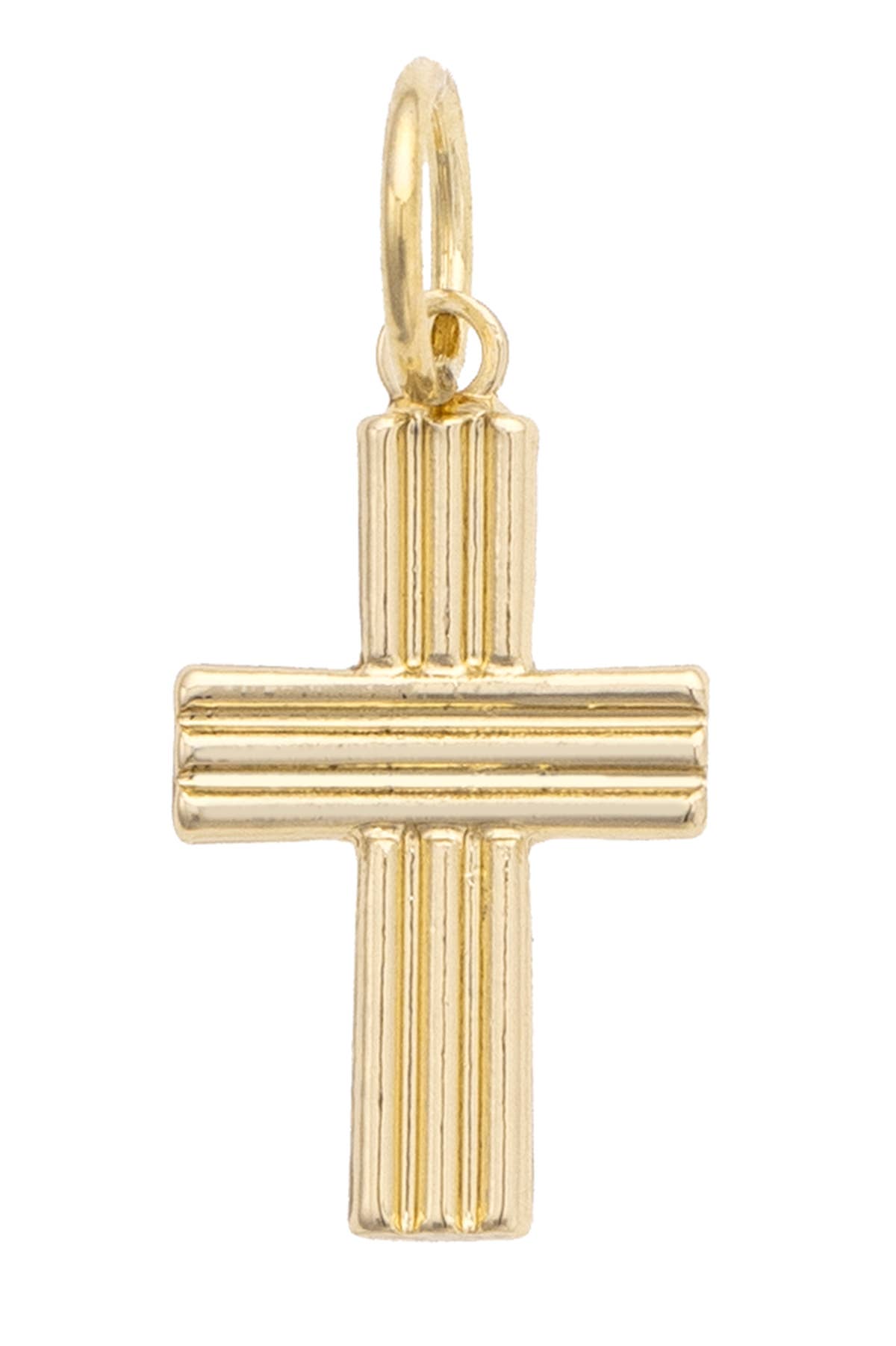Groovy Cross Charm in Shiny Gold