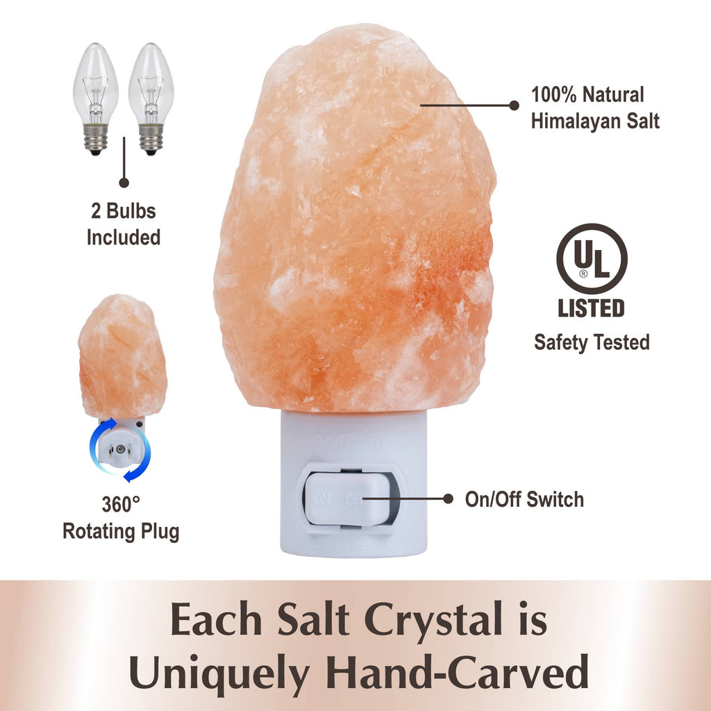 Himalayan Salt Night Light - Plug-In with Rotating Base