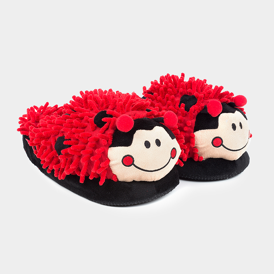 Just for Fun Plush Slippers - Ladybug