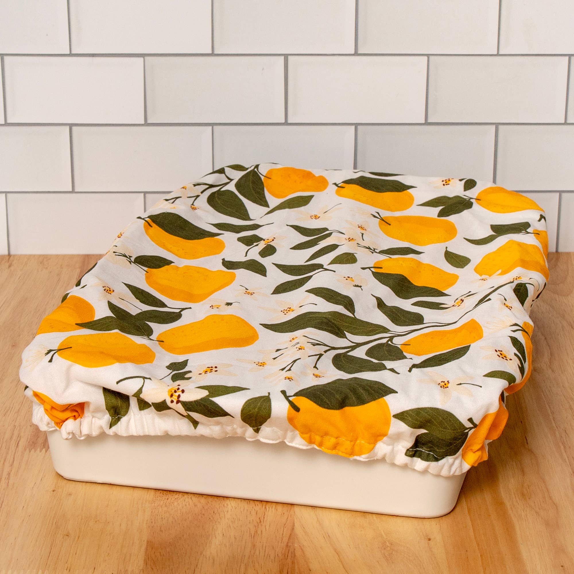 Orange Orchard Reusable Fabric Dish Cover