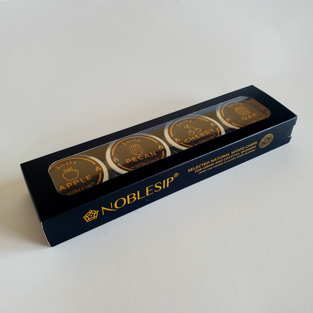 Wood Chips for Cocktail and Food Smokers, Bar gift case 4pcs