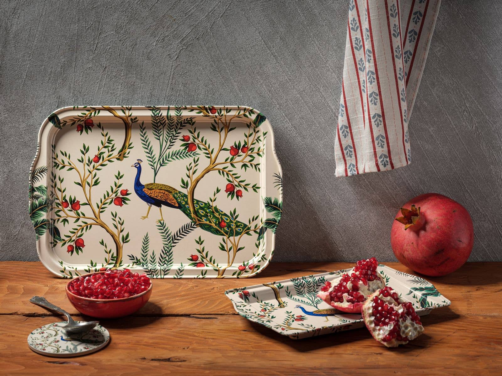 Metal Tray - Peacock