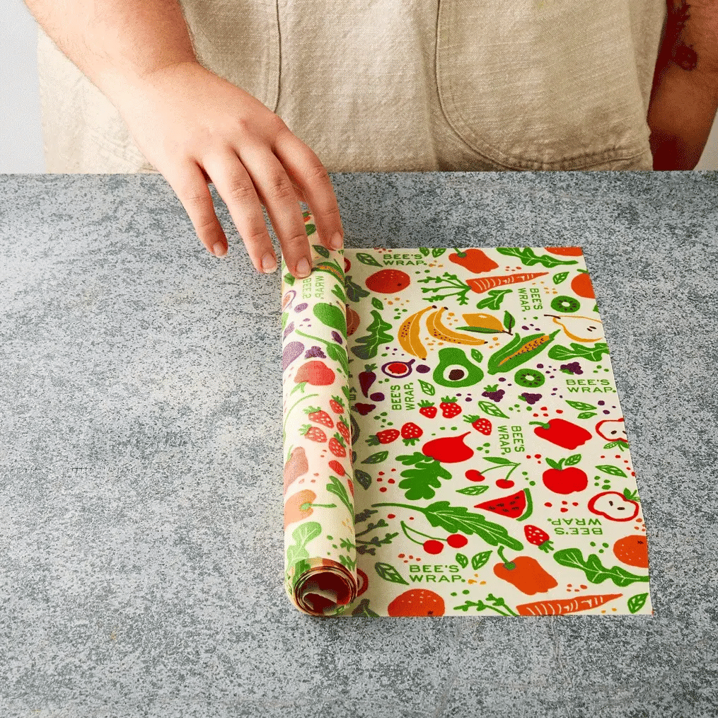 Bees Wrap Reusable Beeswax Food Wrap Roll - Garden Party