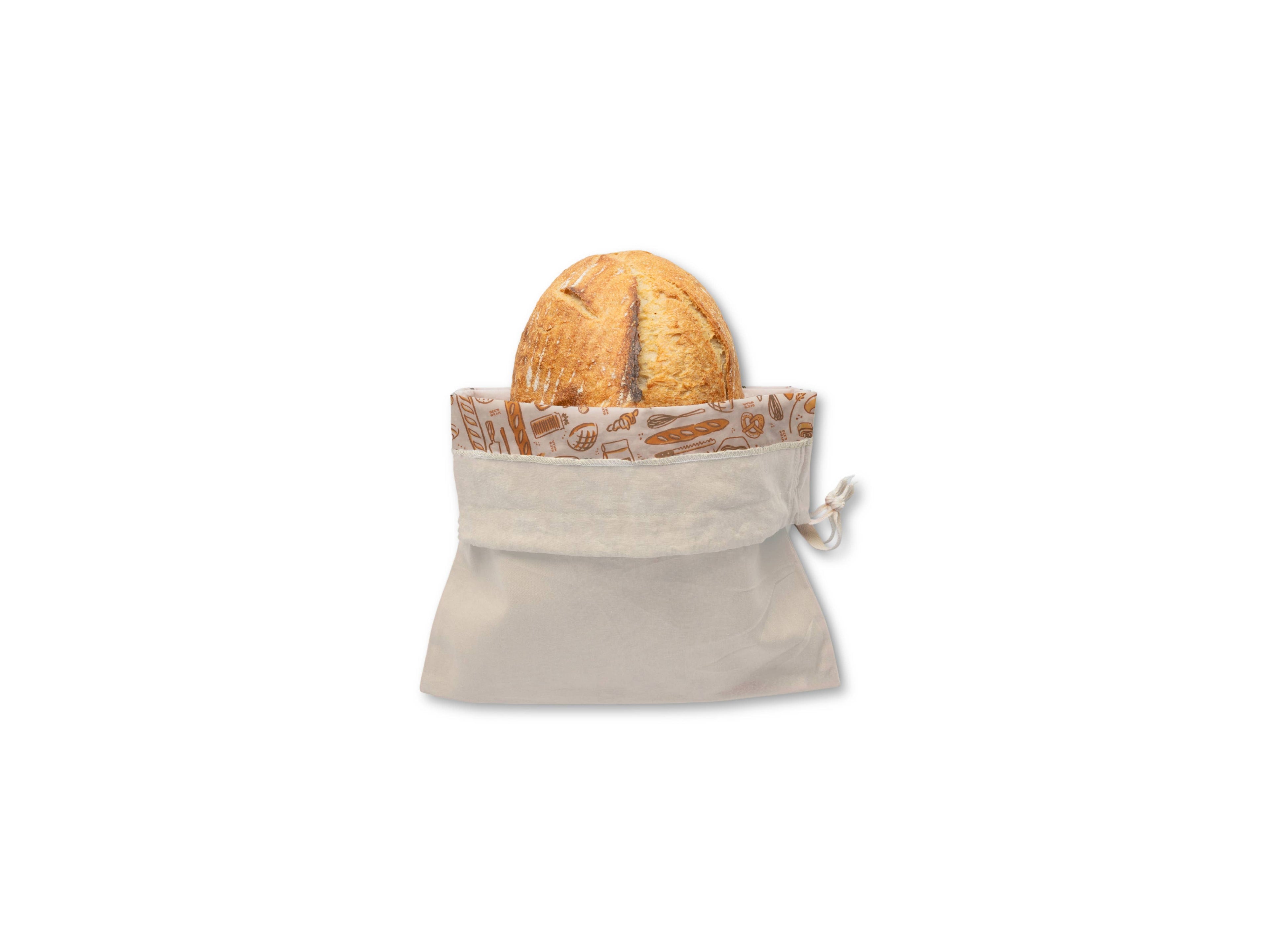 Artisan Bread Bag-Natural, Bakery Lane lined