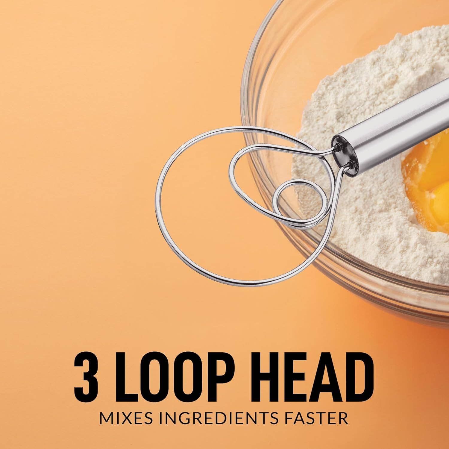 Danish Dough Whisk Stainless Steel - Single Eye Dough Hook
