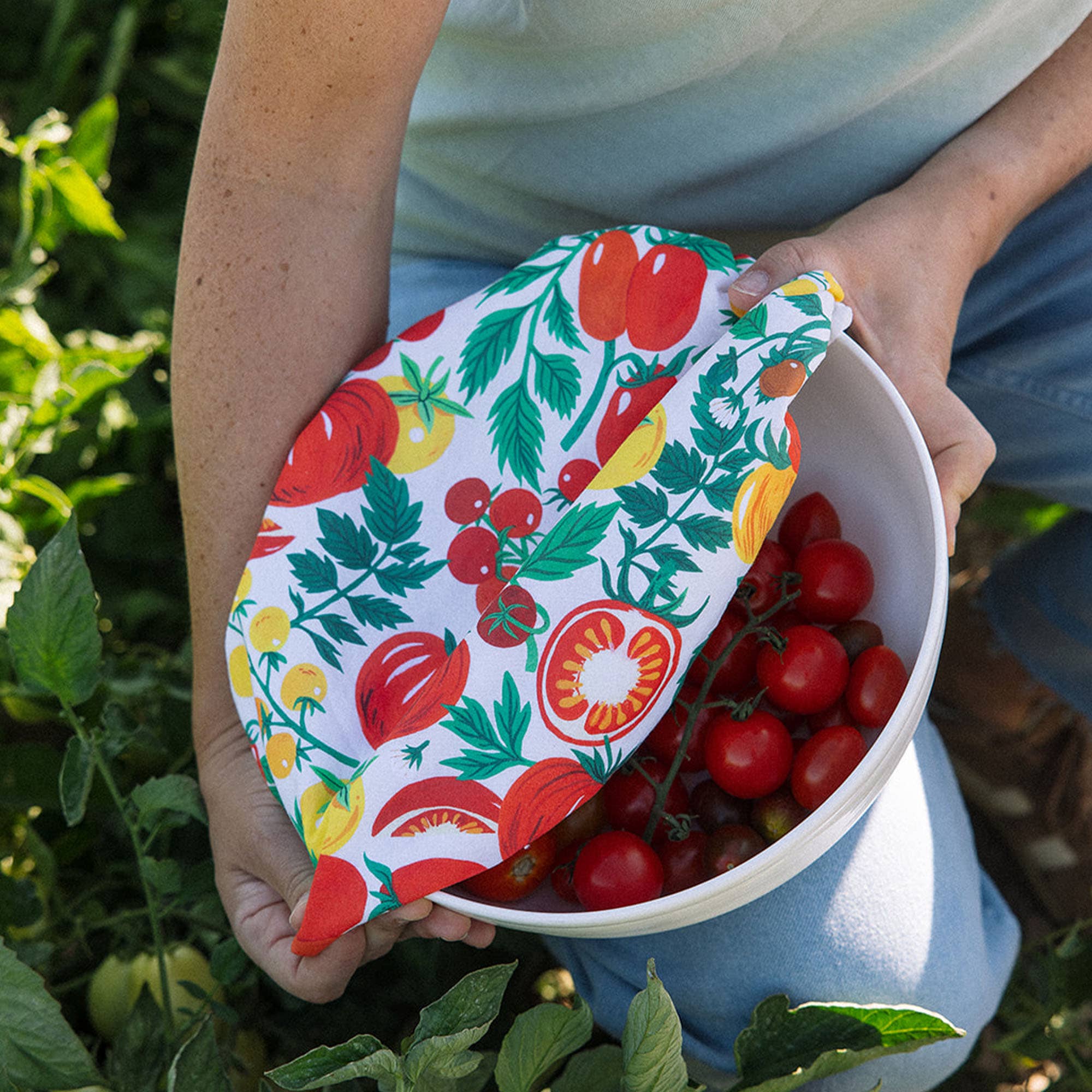 Tomato Vine Reusable Fabric Bowl Cover Set