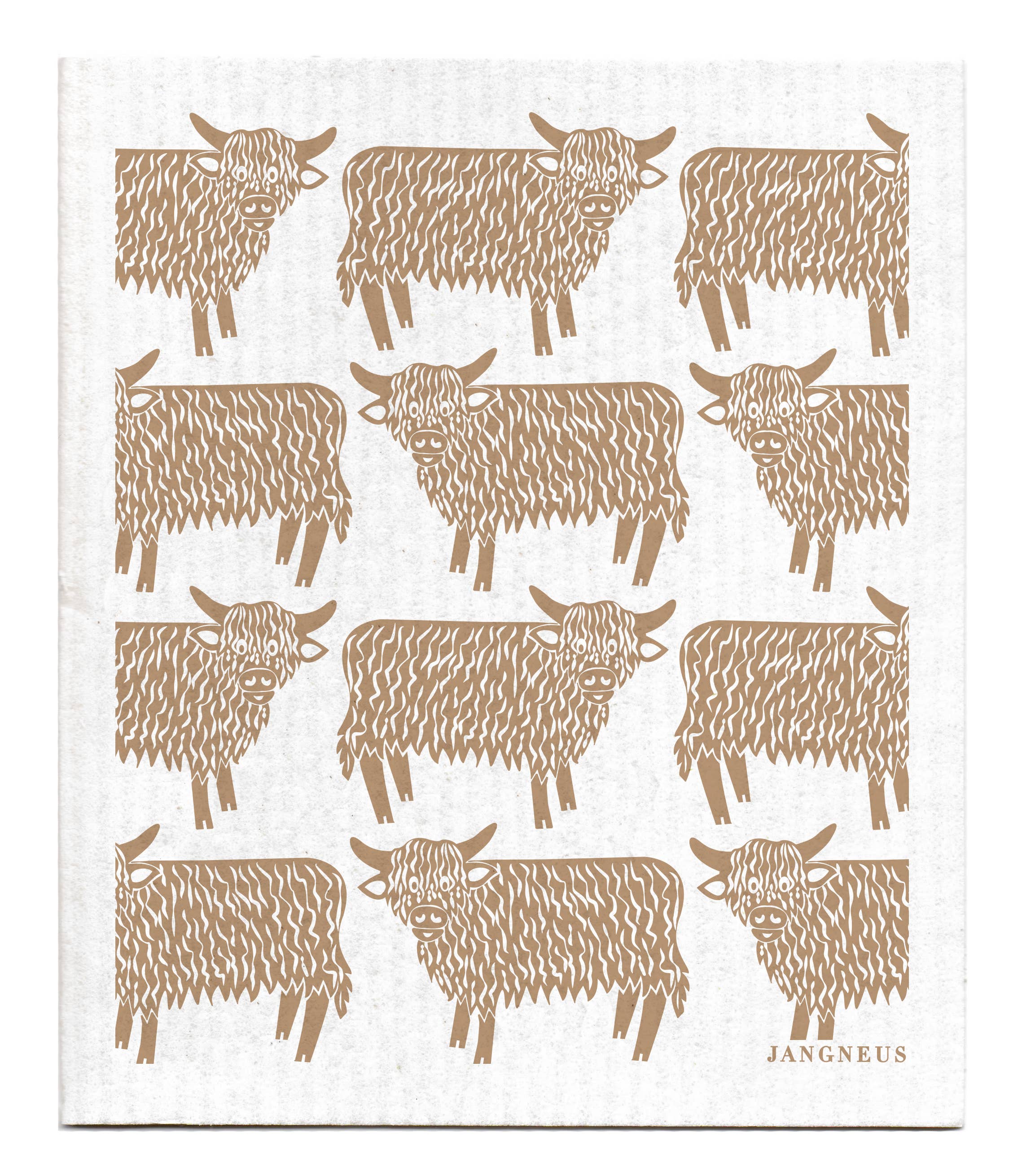Swedish Dishcloth - Highland Cow - Sand