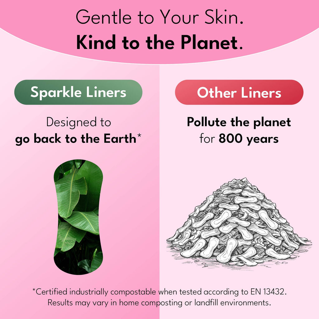 Sparkle Plant-based Panty Liners - 20ct - For Daily Wear