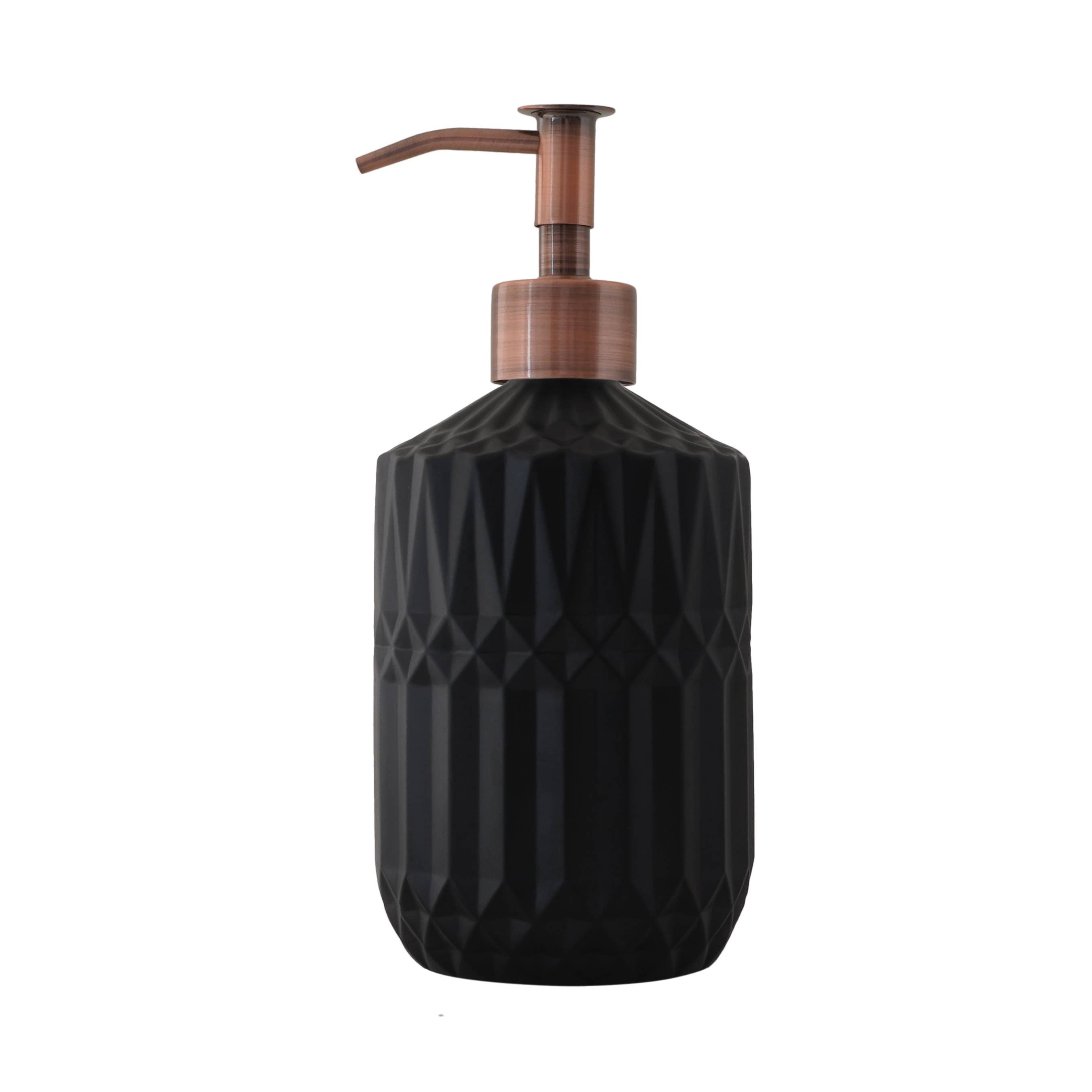 Slim Pump Crystalline Pattern Glass Liquid Soap Dispenser