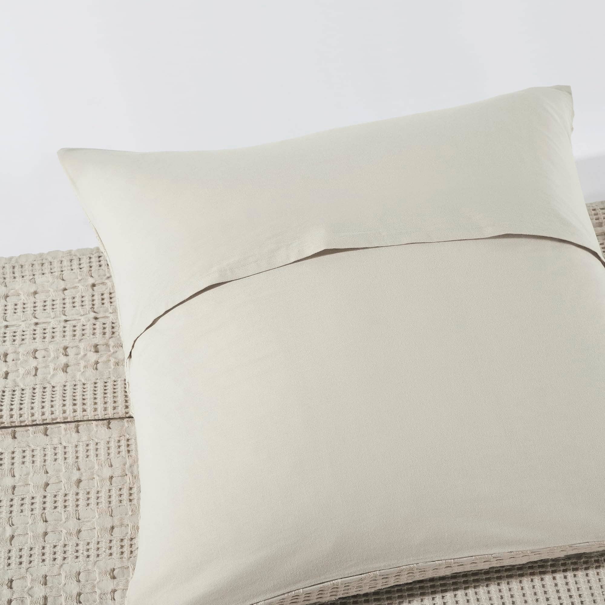 VHC Brands Waffle Weave Natural Pillow Covers 24x24 (Set of 2) - Farmhouse Boho Decorative Throw Pillow Shams for Bedroom & Living Room Decor
