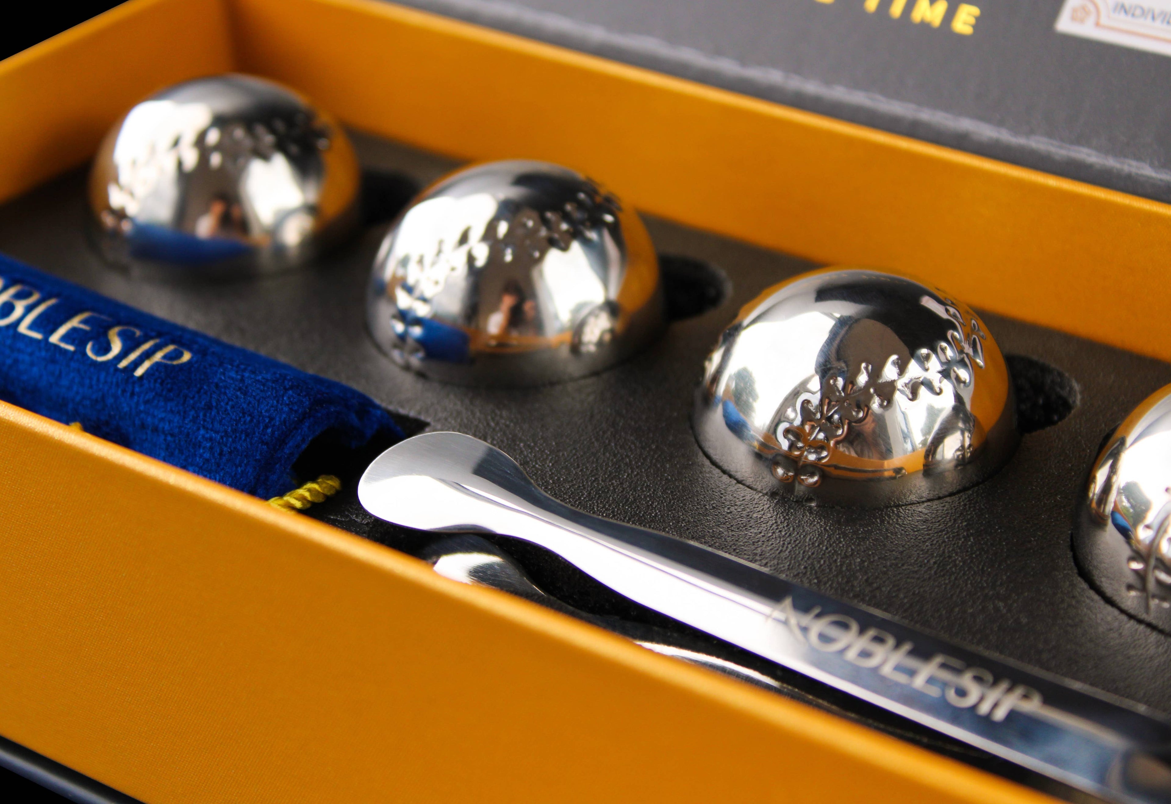 Whiskey BASEBALL Steel Ice Balls, New NOBLESIP Premium Gift