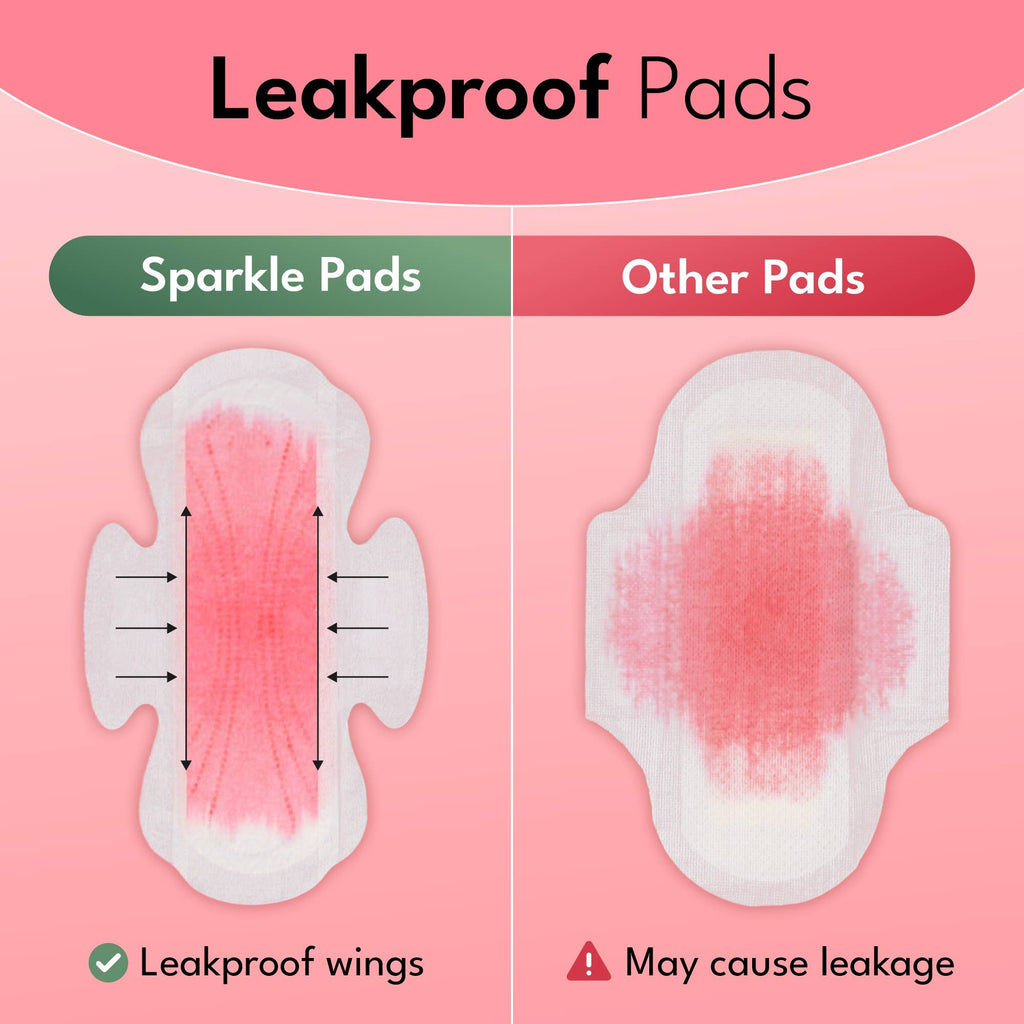 Sparkle Plant-based Maxi Pads Overnight 10ct - Heavy Flow