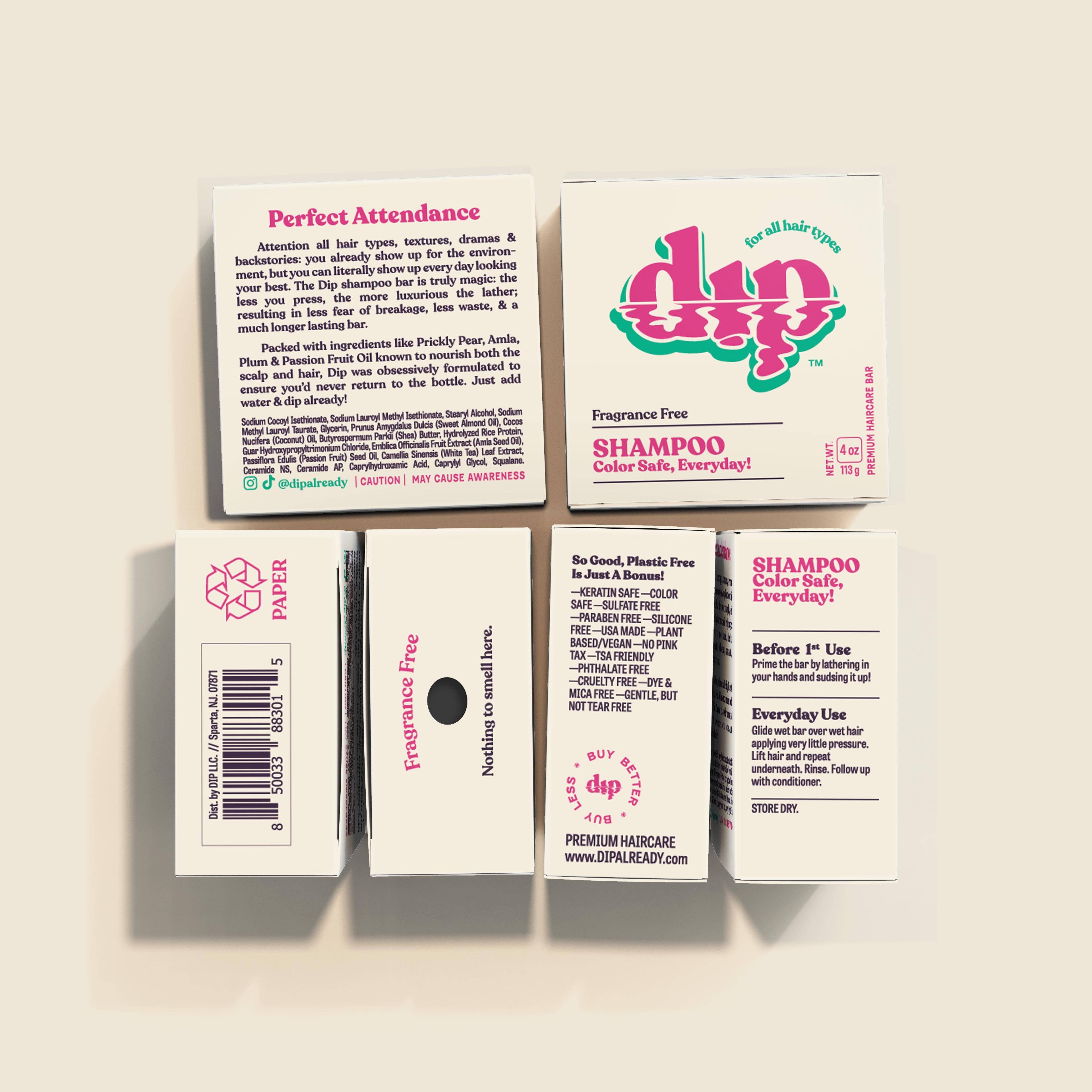 DIP Color Safe Shampoo Bar for Every Day - Fragrance Free