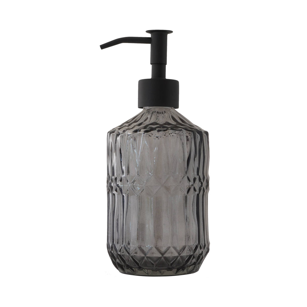 Slim Pump Crystalline Pattern Glass Liquid Soap Dispenser
