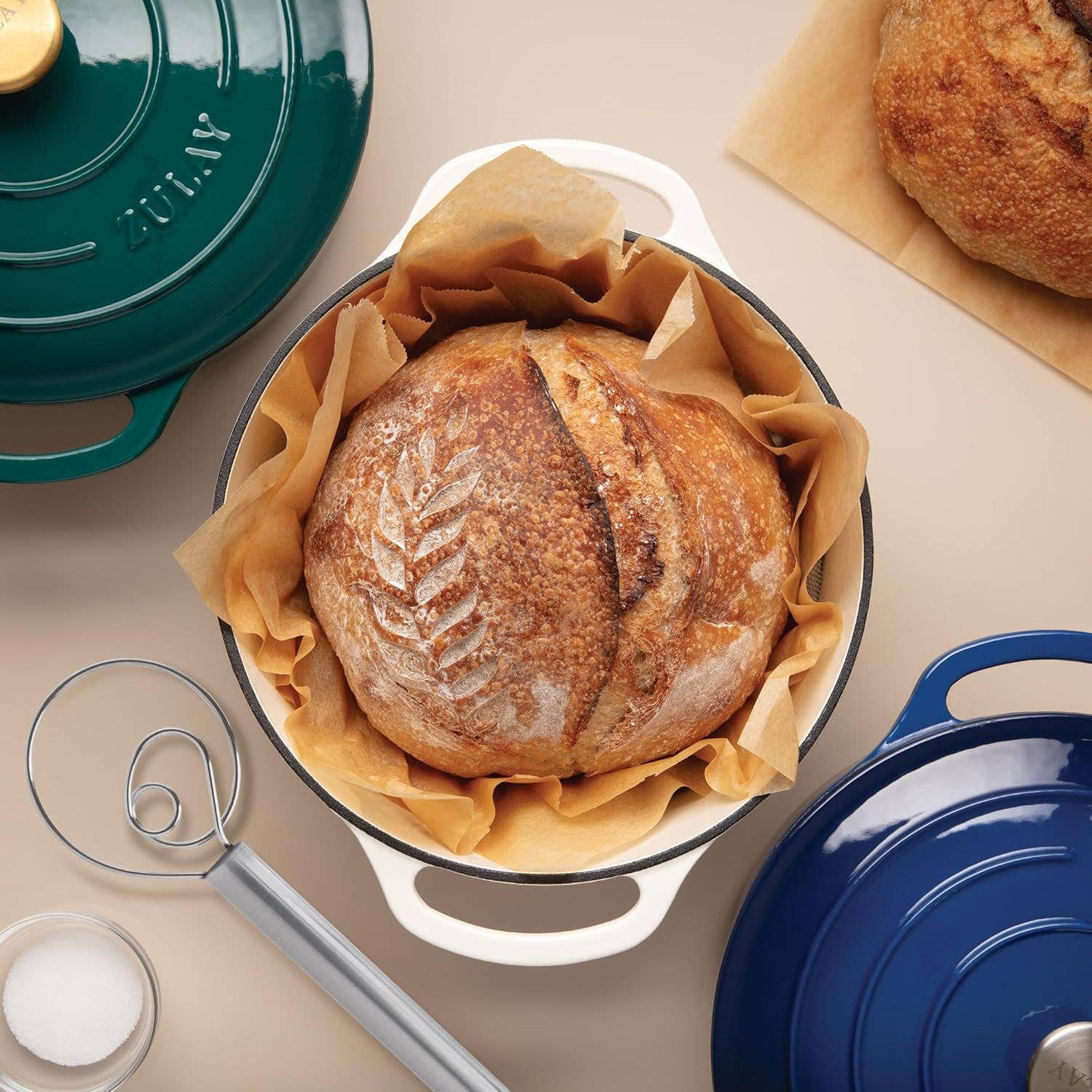 Danish Dough Whisk Stainless Steel - Single Eye Dough Hook