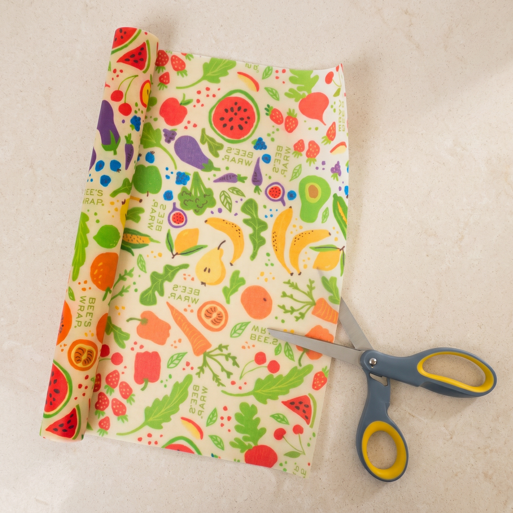 Bees Wrap Reusable Beeswax Food Wrap Roll - Garden Party
