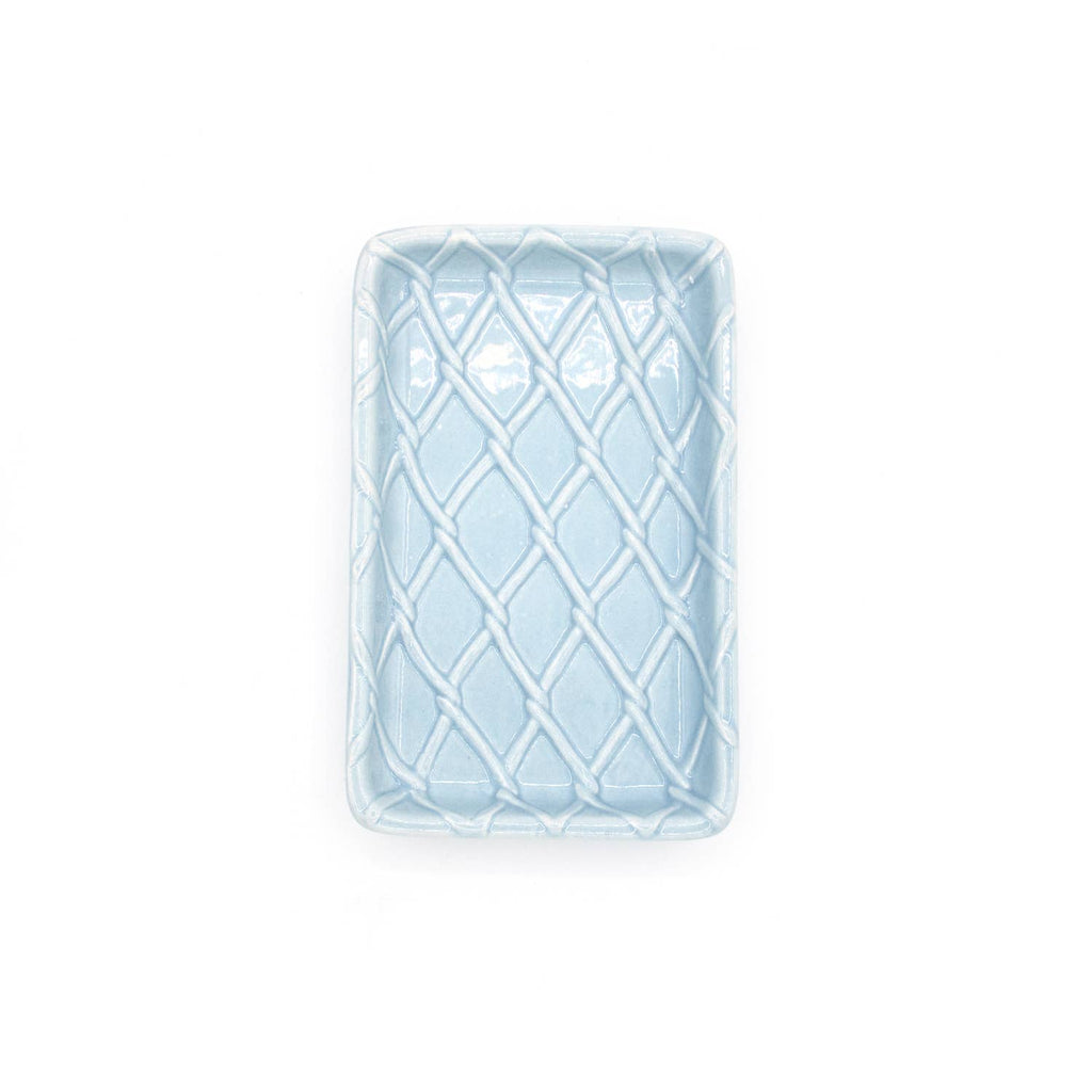 Light Blue Textured Soap Dish