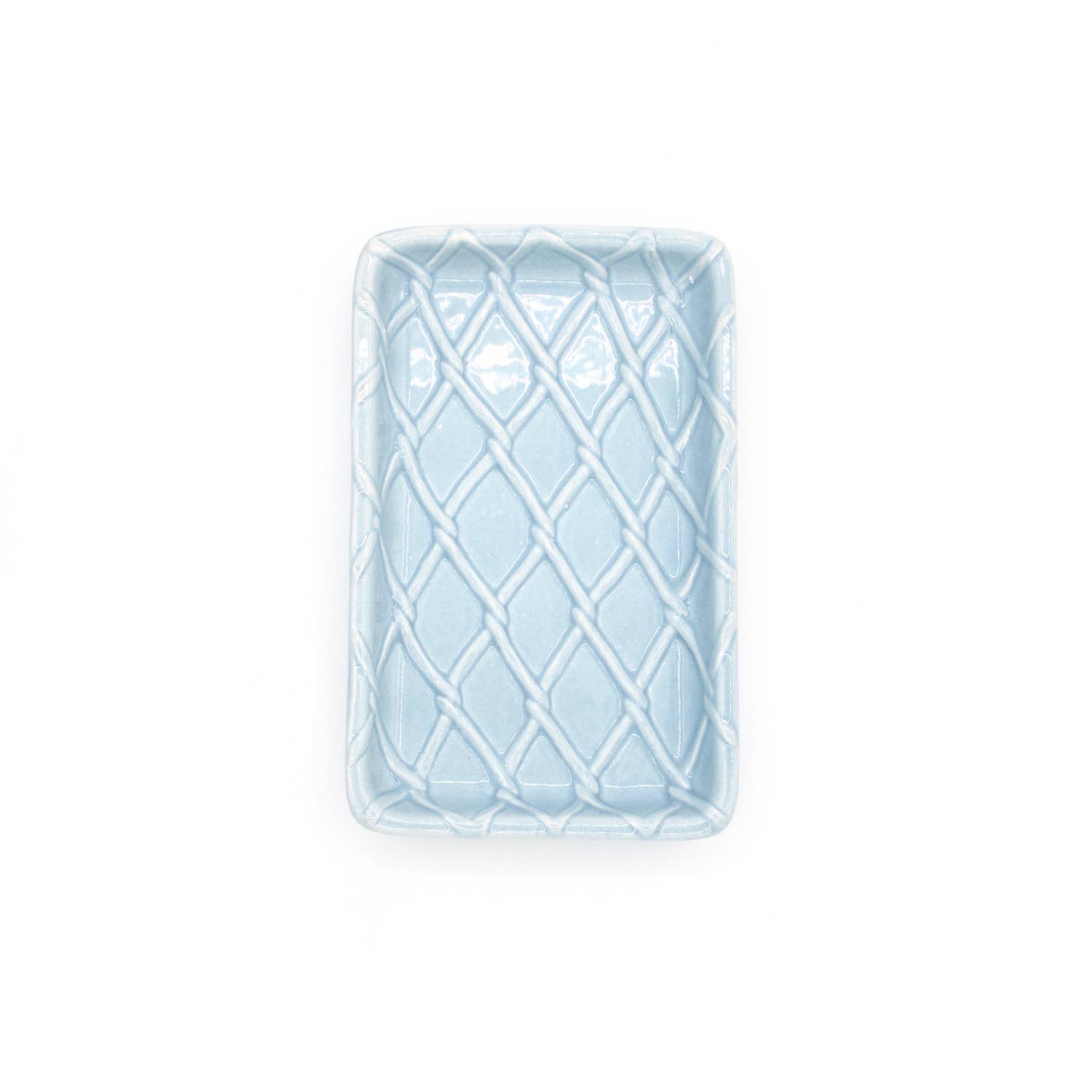 Light Blue Textured Soap Dish
