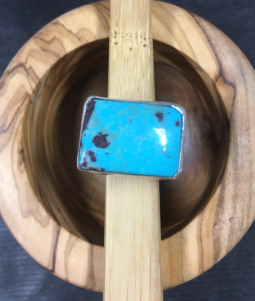 Genuine Turquoise Ring - Rectangular
