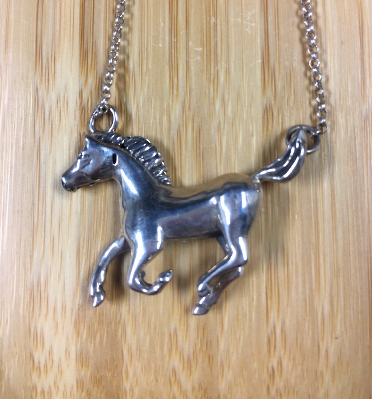 Genuine Sterling Silver Horse Necklace