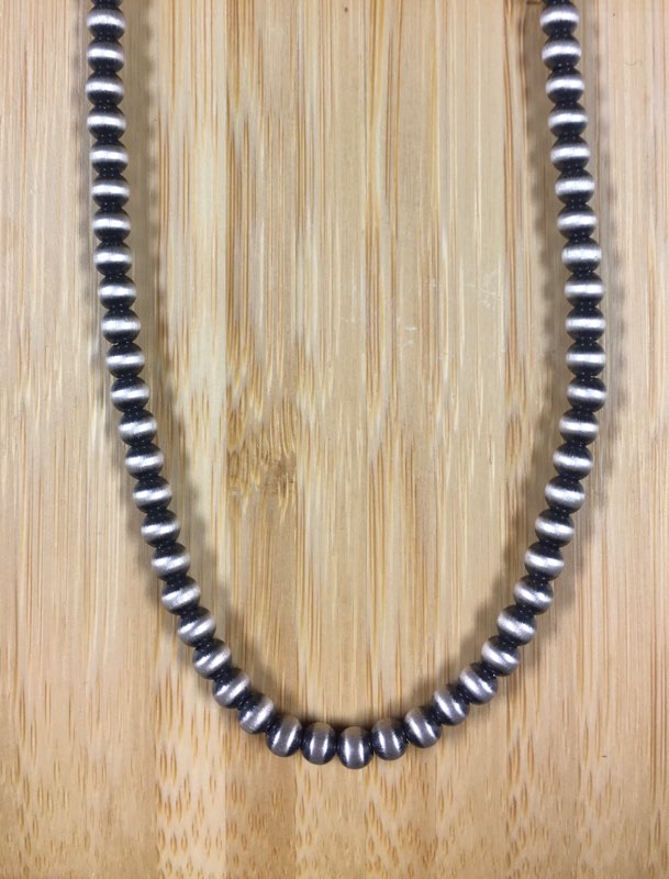 Genuine Sterling Silver Beaded Necklace