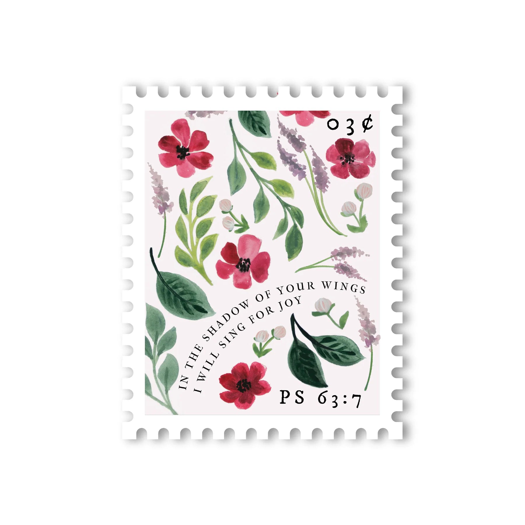 Psalm 63:7 Stamp Sticker