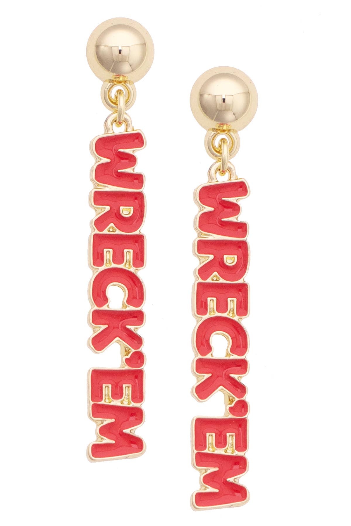 Texas Tech Red Raiders Puffy Nameplate Earrings