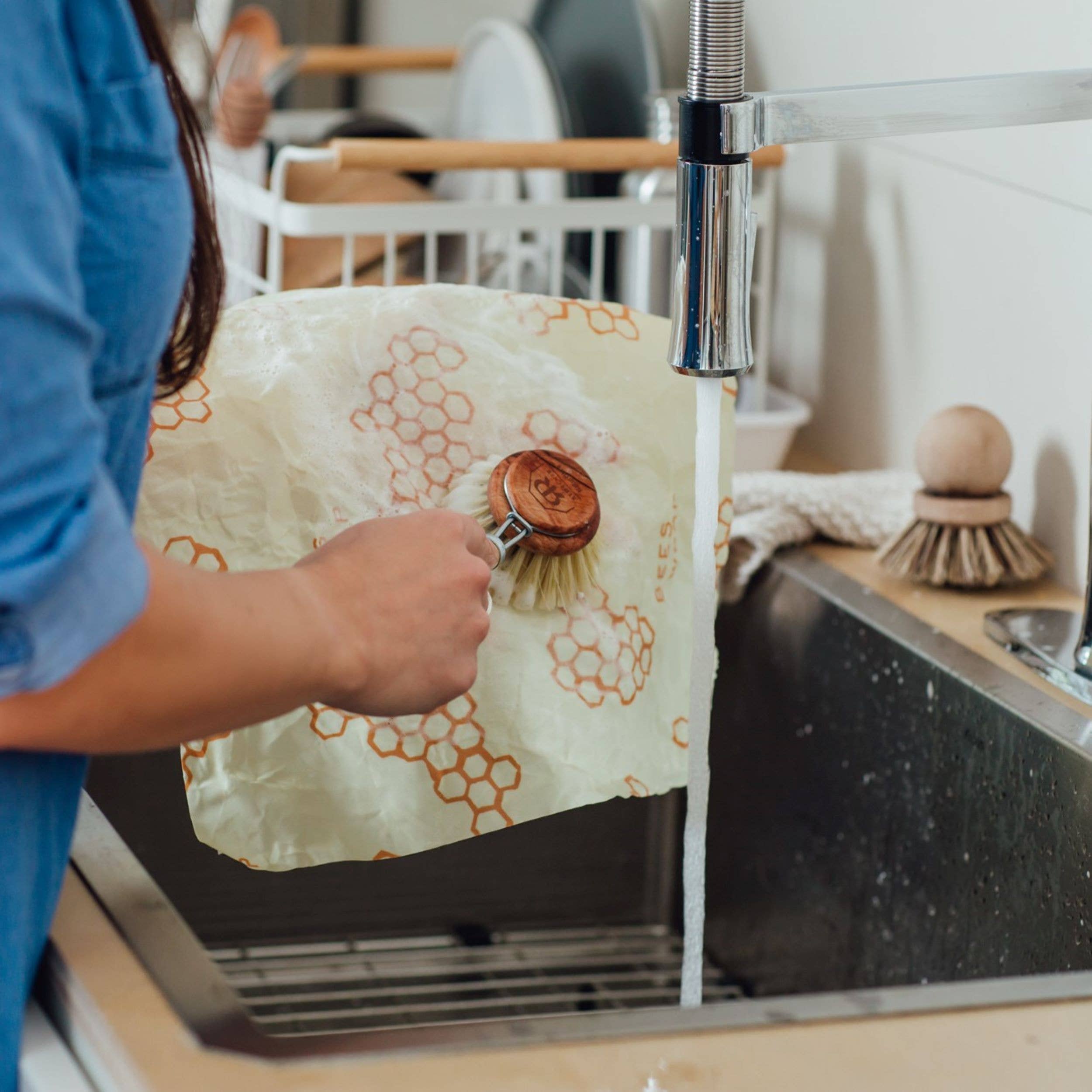 Large Beeswax Food Wrap - Honeycomb Print