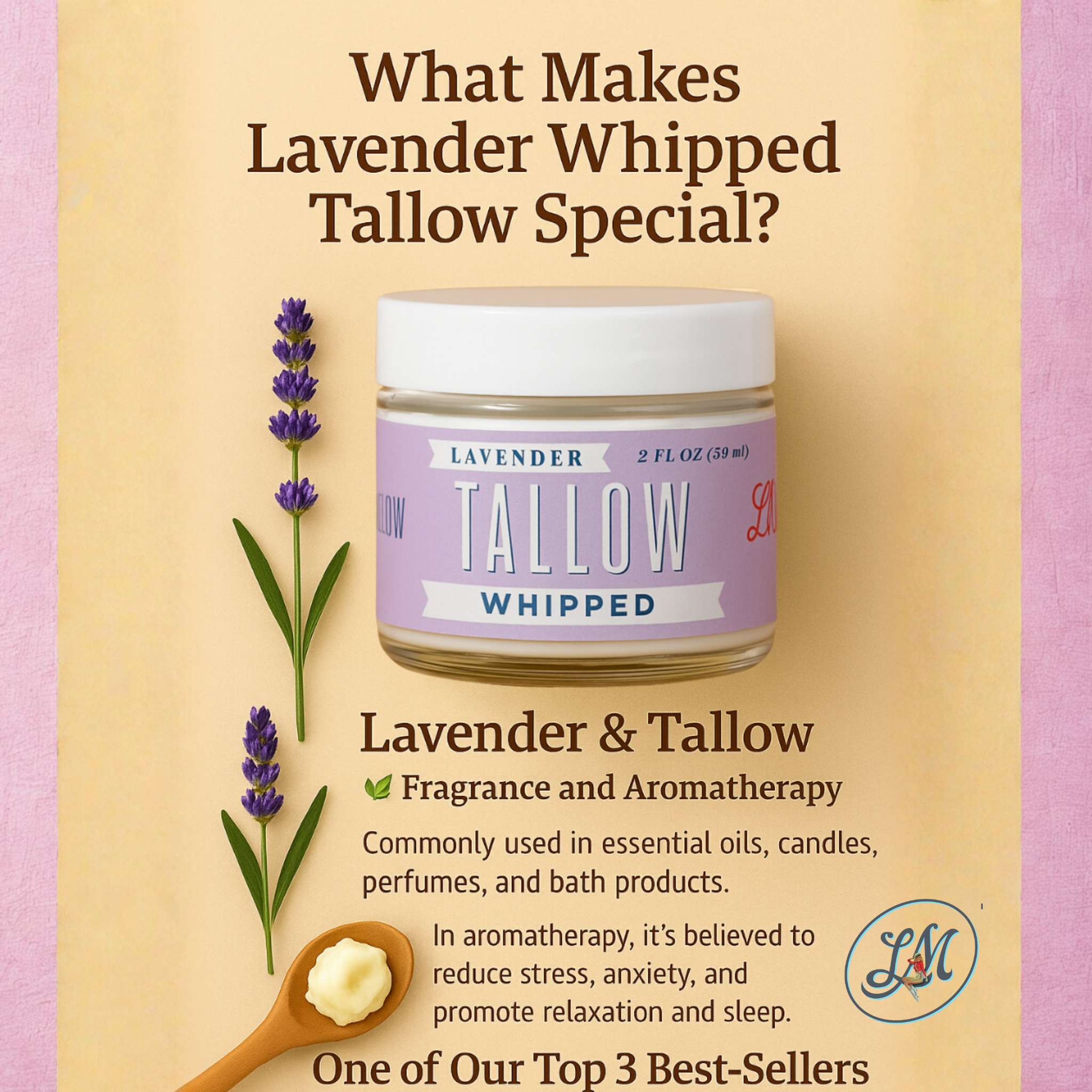 Lavender Whipped Tallow Moisturizer | Natural Beef Tallow Lotion