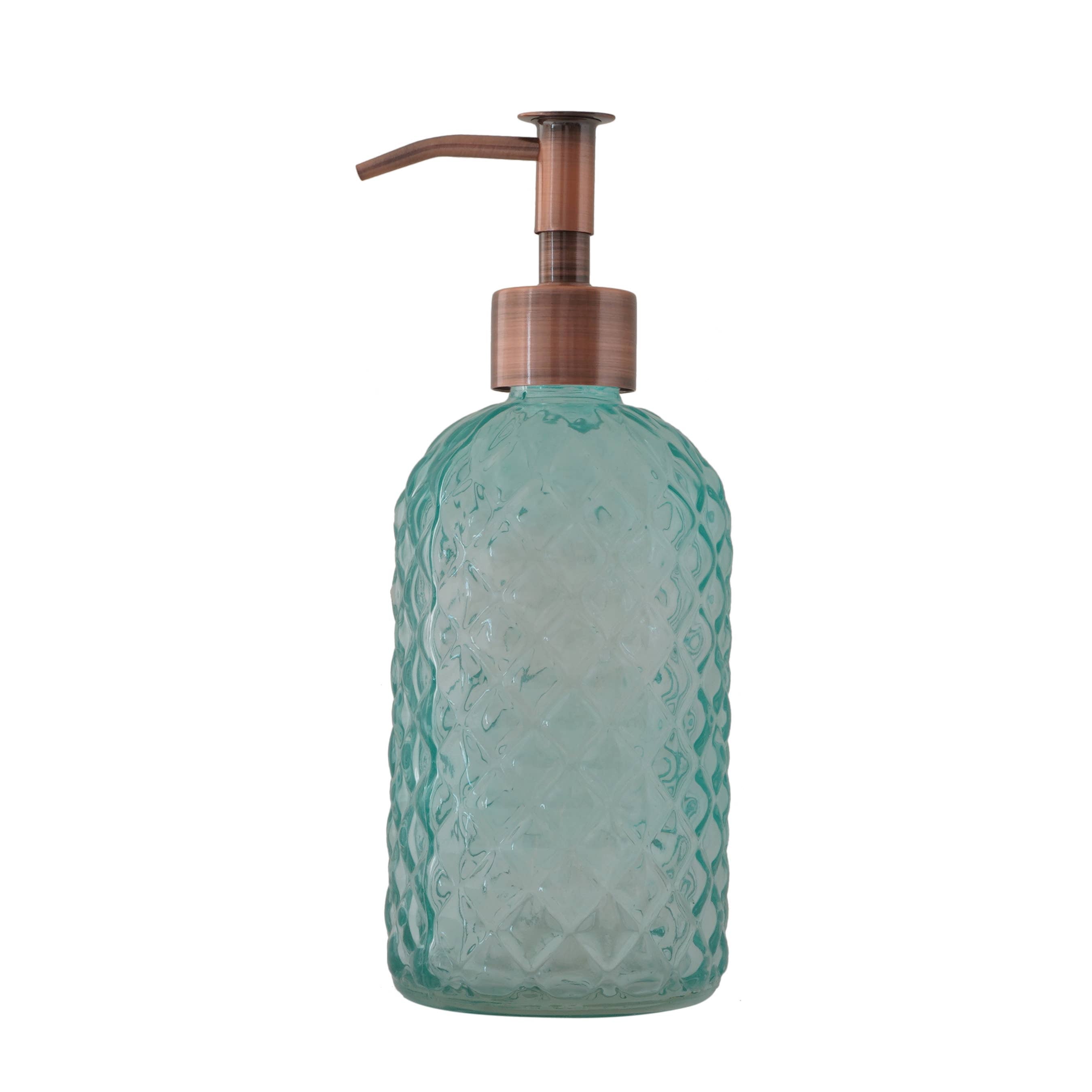 Slim Pump Diamond Lattice Glass Liquid Soap Dispenser